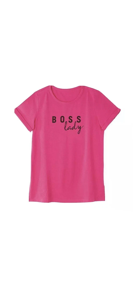 Avon Boss Lady Tee Pink Women s Large 12 14 Tee Shirt Bossing
