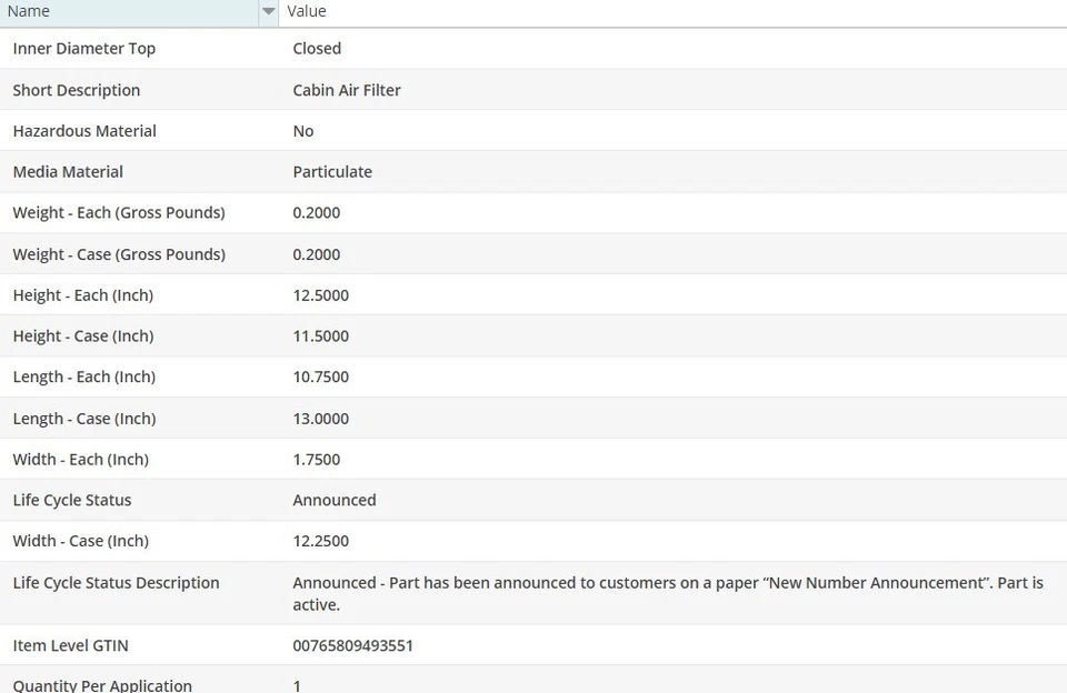 FILTRO DE AIRE DE CABINA OEM WIX para VOLVO XC60 2015-2016 L5-2,5 L Foto 3 de 3