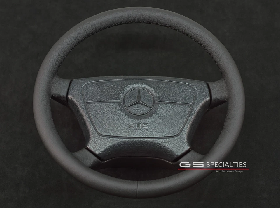 Volante Mercedes GROSOR W124 W202 W201 W210 W208 R129 R170 W140 Cuero Foto 2 de 4