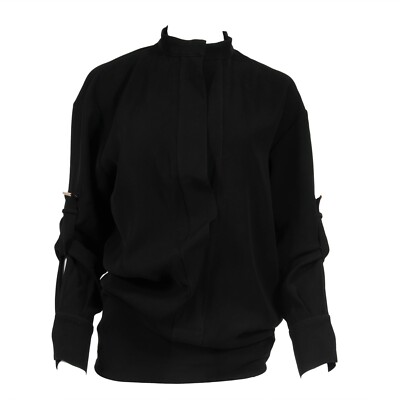 Alexandre Vauthier Women Tunic Jacket Size 38 Black V Neck Top Gold Hardware