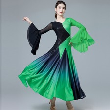 Latin Ballroom Dance Dress Modern Salsa Waltz Standard Long Dress J071 2 Colors