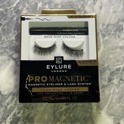 New Eylure Pro Magnetic Eyeliner And Lash System Faux Mink Lashes Black