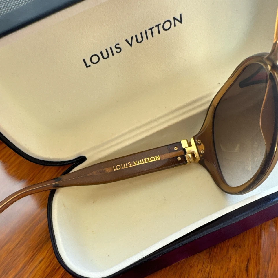 Gafas de sol LOUIS VUITTON Z0283E dorado graduación marrón brillo damas Foto 4 de 4