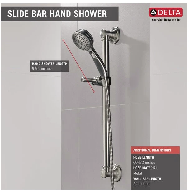 ActivTouch 9 套手淋浴带传统滑杆 51900-SS 不锈钢 — 第 4/4 张图片