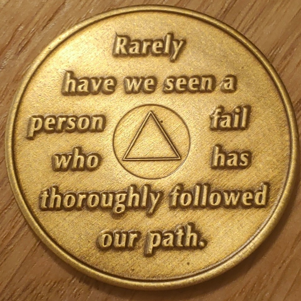 24 Year Alcoholics Anonymous AA Founders Bronze Medallion Coin Sobriety ...