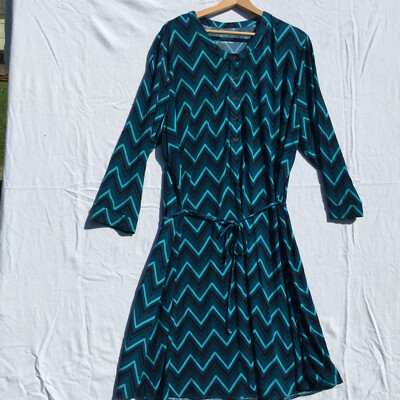 black and green chevron dress Lilith Mini Dress in Chevron Green main image 0