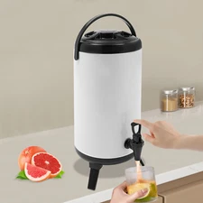 3.17Gal Insulated Beverage Dispenser for Hot & Cold Drinks 2 Gal Stainless Steel