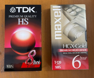 TDK T-160 8 HR  (1) / MAXELL T-120 6 HR (1) VHS BLANK TAPES / NEW SEALED