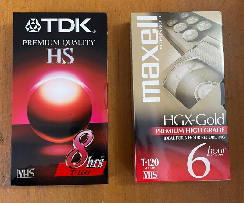 TDK T-160 8 HR  (1) / MAXELL T-120 6 HR (1) VHS BLANK TAPES / NEW SEALED