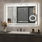 Rectangle LED Bathroom Vanity Mirror w/ 3X Magnifier Smart Sensory ...