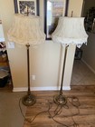 Vintage Floor Lamp Torchiere w/ 3 Arm Lights And Mogul Light Matching Pair Lamps — photo 1