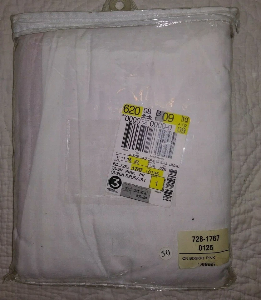 Falda de cama Jcpenney Home Collection rosa Queen nueva con etiquetas Foto 3 de 3