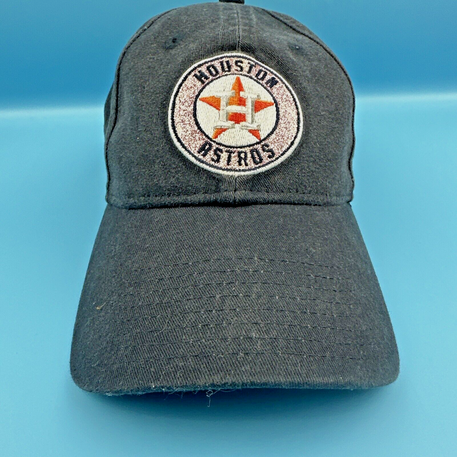 Womens New Era 9 Twenty Astros Old School Faded Black Cloth Hat Adjustable