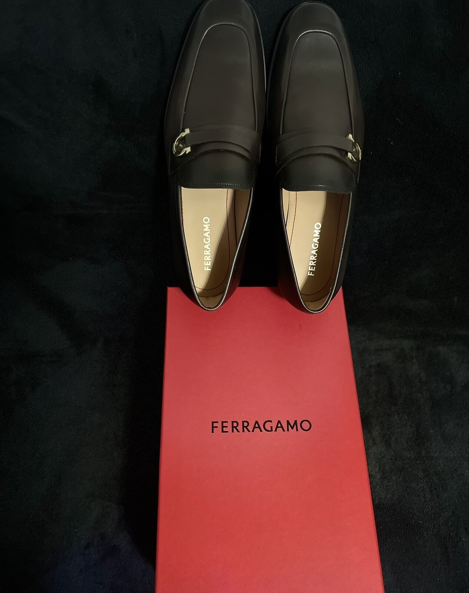 Ferragamo Gancini leather loafers mens shoes UK