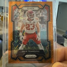 2023 Panini Prizm - #156 Drue Tranquill Orange Lazer Prizm Kansas City Chiefs