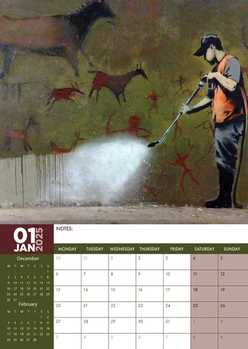 2025 Banksy Wall Calendar - A3 Size
