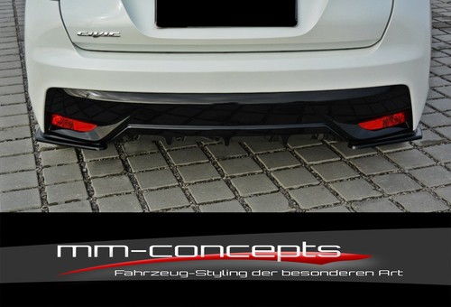 CUP difusor lateral enfoque SET NEGRO para Honda Civic MK9 Facelift Flap trasero - Imagen 1 de 12