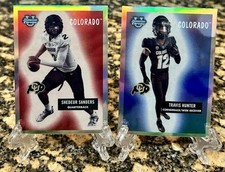SHEDEUR SANDERS/TRAVIS HUNTER BOWMAN CHROME Refractor ROOKIE Lot 2 #55BF-10/#28
