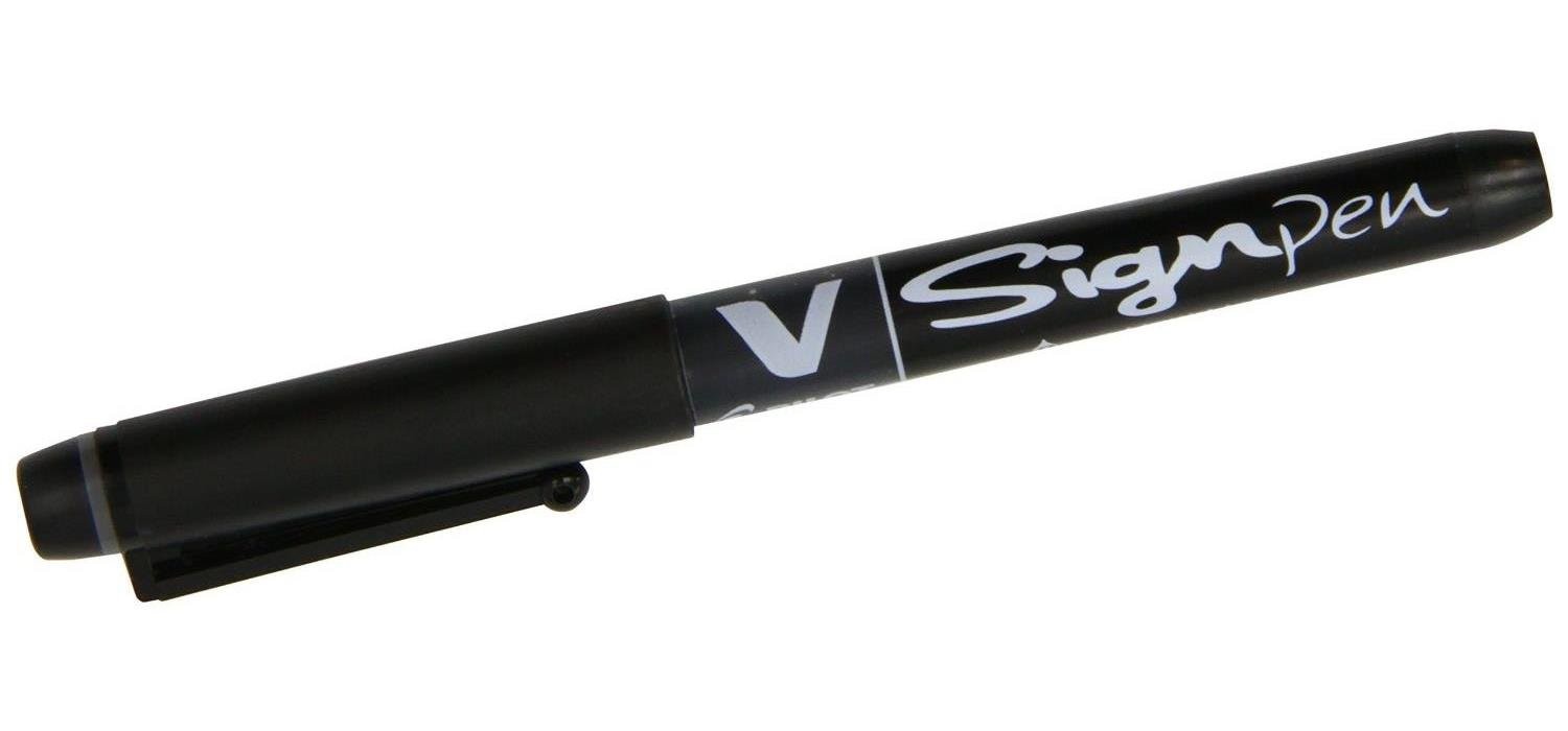 Pilot V Sign Pen Black 06mm Tip Smooth Liquid Ink Marking Pen Pack of 1