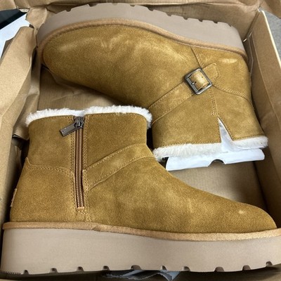 Koolaburra By UGG Women 9 Kelissa Mini Chestnut Faux Fur Lined Shoes Boots