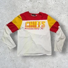 Kansas City Chiefs Junk Food Clothing Long Sleeve Colorblock Shirt Size M NFL