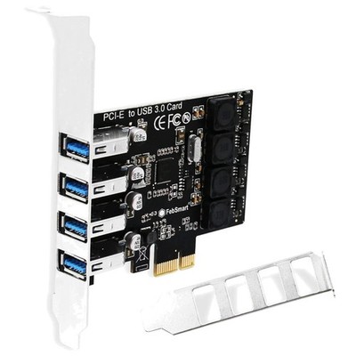 PCI-E 4-Ports USB 3.0 Card with Self-Powered Technology