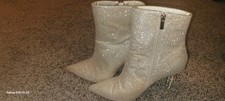 Women's Gold Glitter Rhinestone Stiletto Boots
