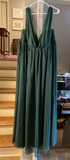 Azazie Women's 14 Dark Green Formal New w/tags Bethany/Maxi style V-Neck Dress