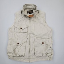 Vtg 90s Eddie Bauer Utility Safari Hunting Fishing Khaki Vest Mens Sz M