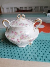 Antike Zuckerdose Porzellan Limoges Haviland Blumendekor 1903 Frankreich