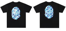 A Bathing Ape ABC Camo Big Ape Head Graphic Tee Black Blue Repr T-Shirt