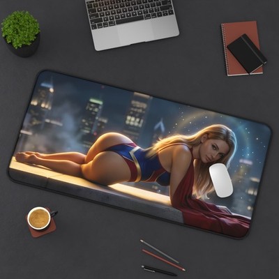 Supergirl Desk Mat, DC Desk Pad, Superhero Computer Decor