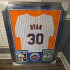 Nolan Ryan Signed Autographed Mets Baseball Jersey Framed  with certification.