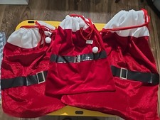 Velvet Santa's Bag Set Of 3 - Lg 25", Med, Sm.