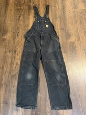 Vintage Carhartt Duck Bib Overalls Mens Double Knee BLK USA