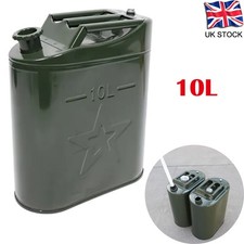 10L Metal Jerry Can Green Car Storage Fuel Petrol Diesel Container & Flexi Spout