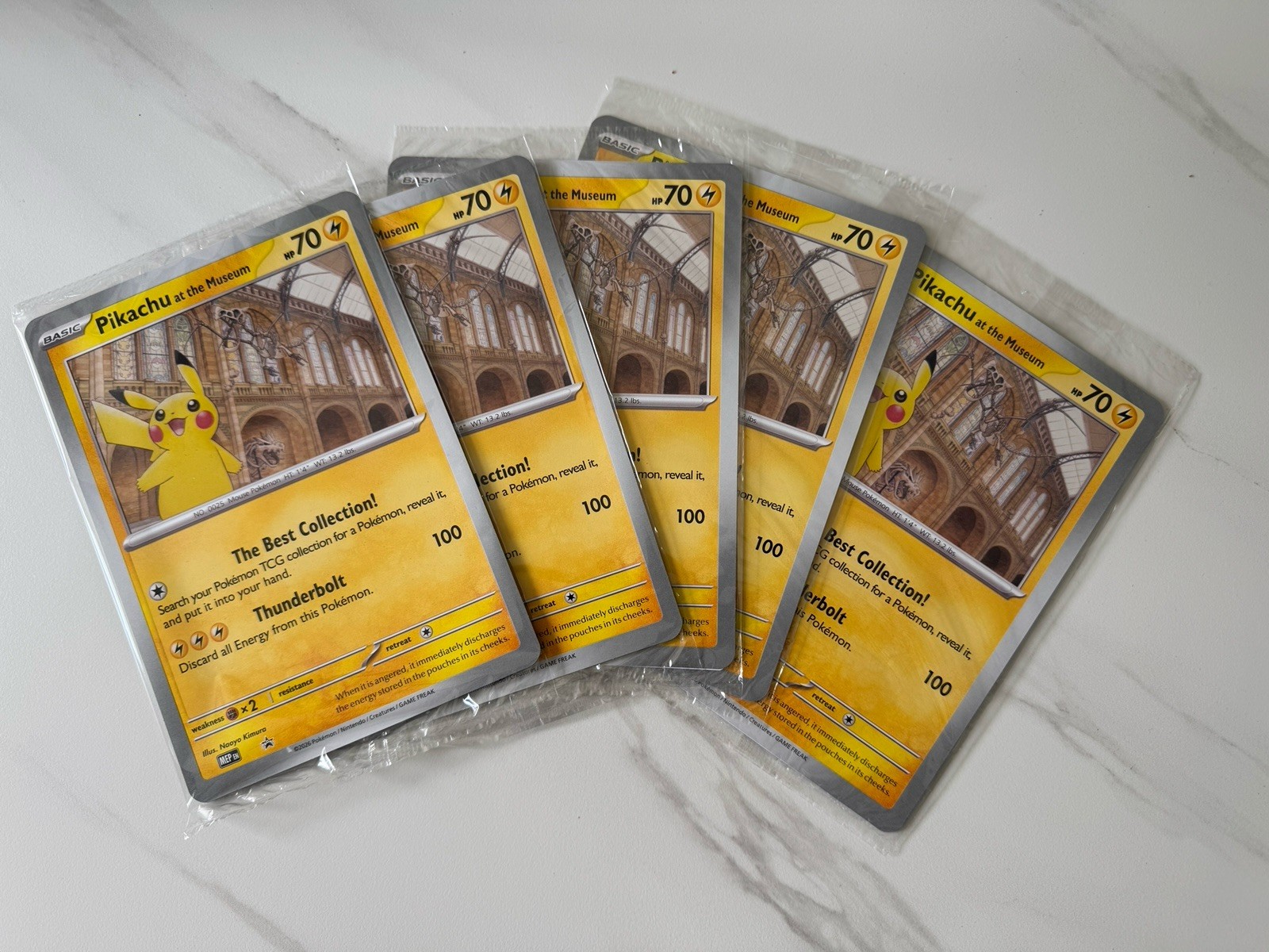 Pokemon TCG Pikachu At The Museum Jumbo Promo Card x5  - Sealed - New