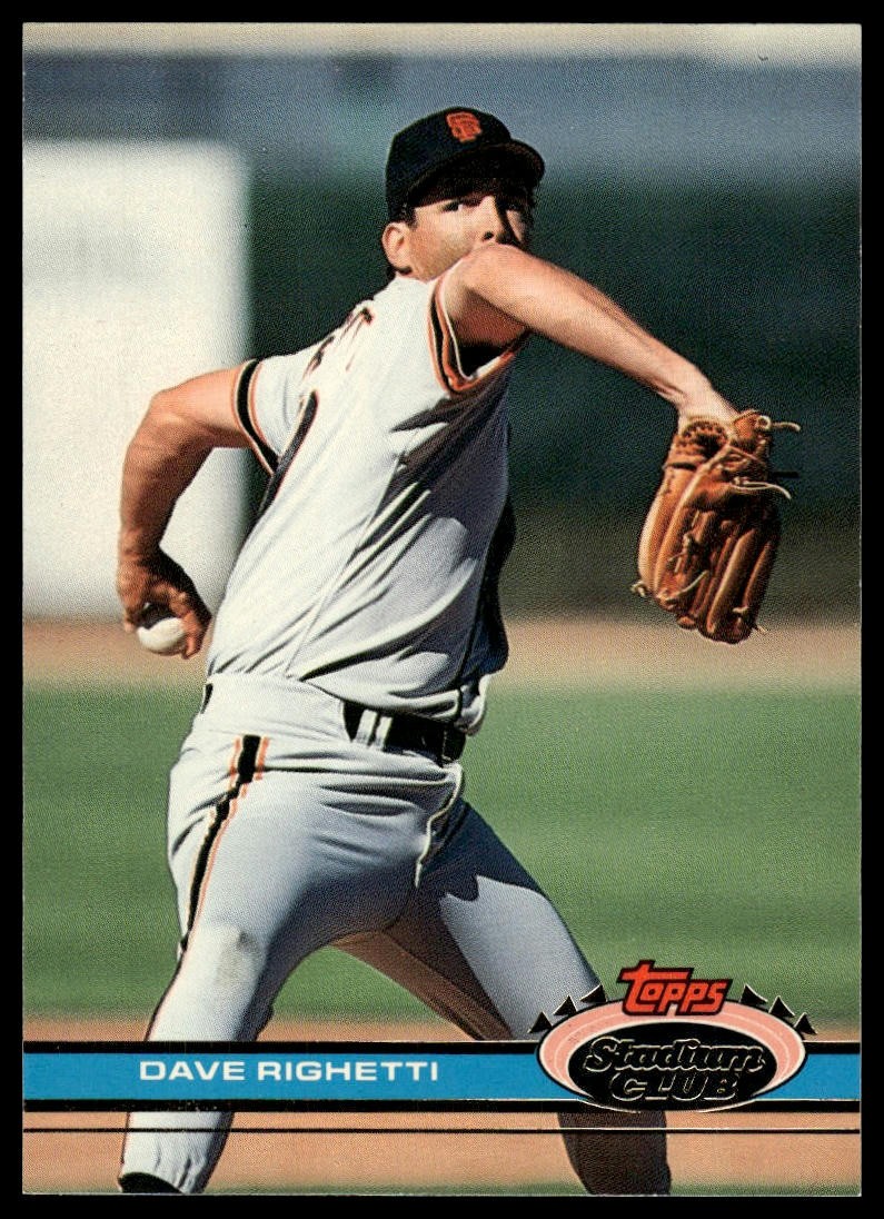 1991 Stadium Club #356b Dave Righetti Giants