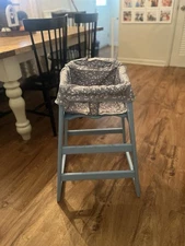 Baby Blue Wooden High Chair