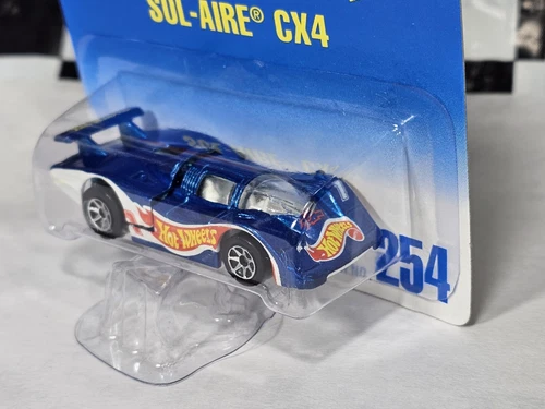 1992 Hot Wheels Blue Card Collector #254 SOL-AIRE CX4 Race Team Blue NIP Car New - Picture 2 of 8