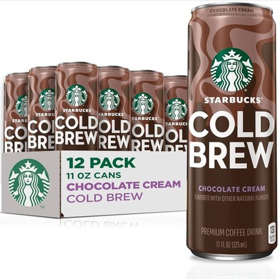 Starbucks Cold Brew Coffee, Chocolate Cream, 11 Fl Oz Cans 12 Pack