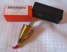 Hertel Step Drill Bit: 7/8 to 1-3/8" Hole Dia, 3/8" Shank Dia, High-Speed Steel