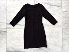 Old Navy Dress Ponte Knit Black Knee 3/4 Sleeve Womens LG Tall Minimalist Office