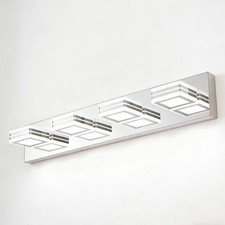 Vanity Light 4 Lights 26'' Polished Chrome for Bathroom Mirror Wall Lamp Fixture