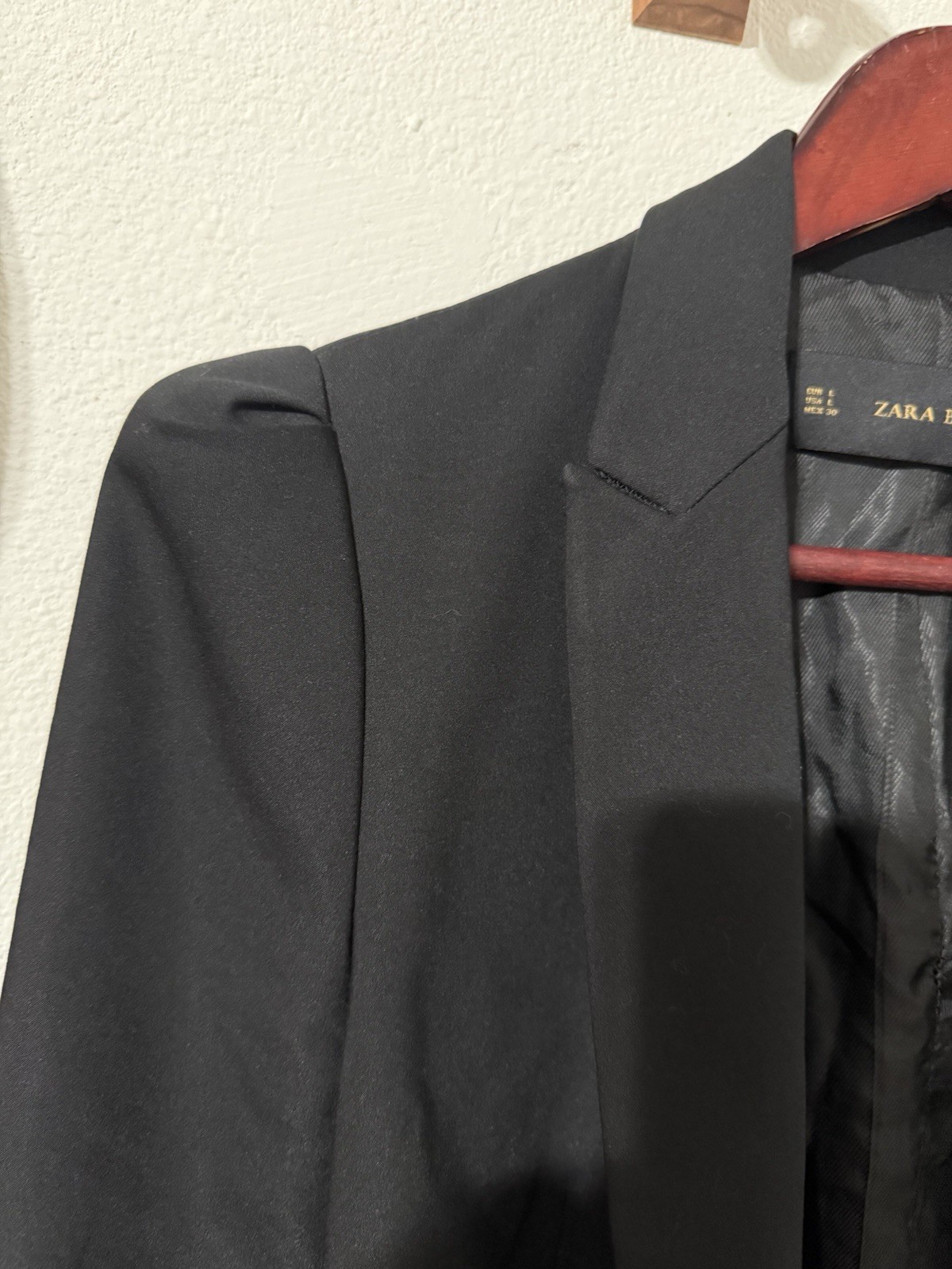 Zara Basic Black Single- Button Blazer Puffy Shou… - image 7