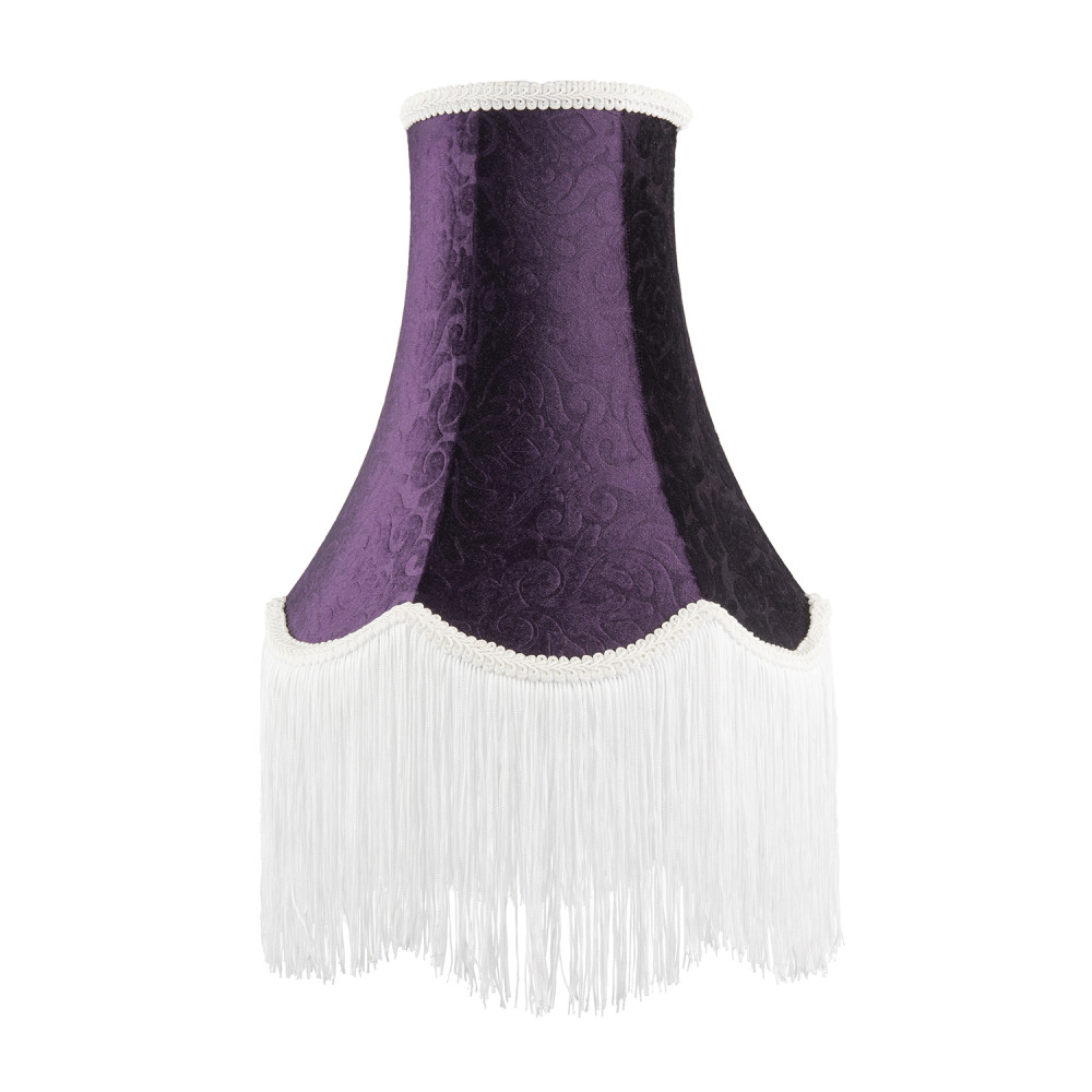 Victorian Styled Vintage Tall Lamp Shade in Purple Floral Velvet by Happy Hom...