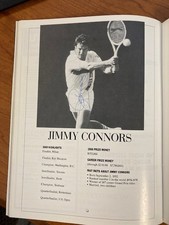 SIGNED JIMMY CONNORS AND TIM MAYOTTE PHOTOS BOSTON GARDEN CHALLENGE FEB 7, 1989