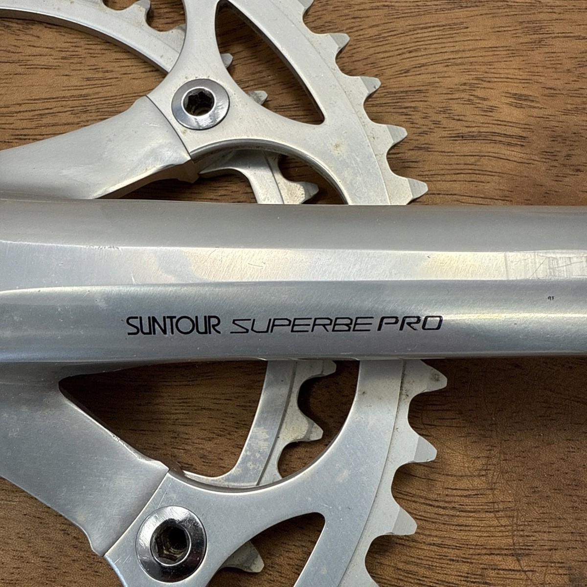 パーツ SUNTOUR SUPERBE PRO 170mm Suntour Superbe Pro Double Road Bike Crankset 170mm w/ English