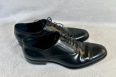 Saint Laurent Paris Leather Wingtip Black Dress Shoes Size 43 1/2 US 10 1/2