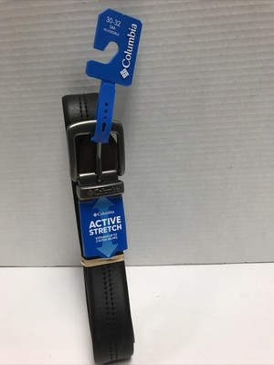 NWT Columbia Men s Belt Active Stretch Size Small 30 - 32 Brown Black Reversible